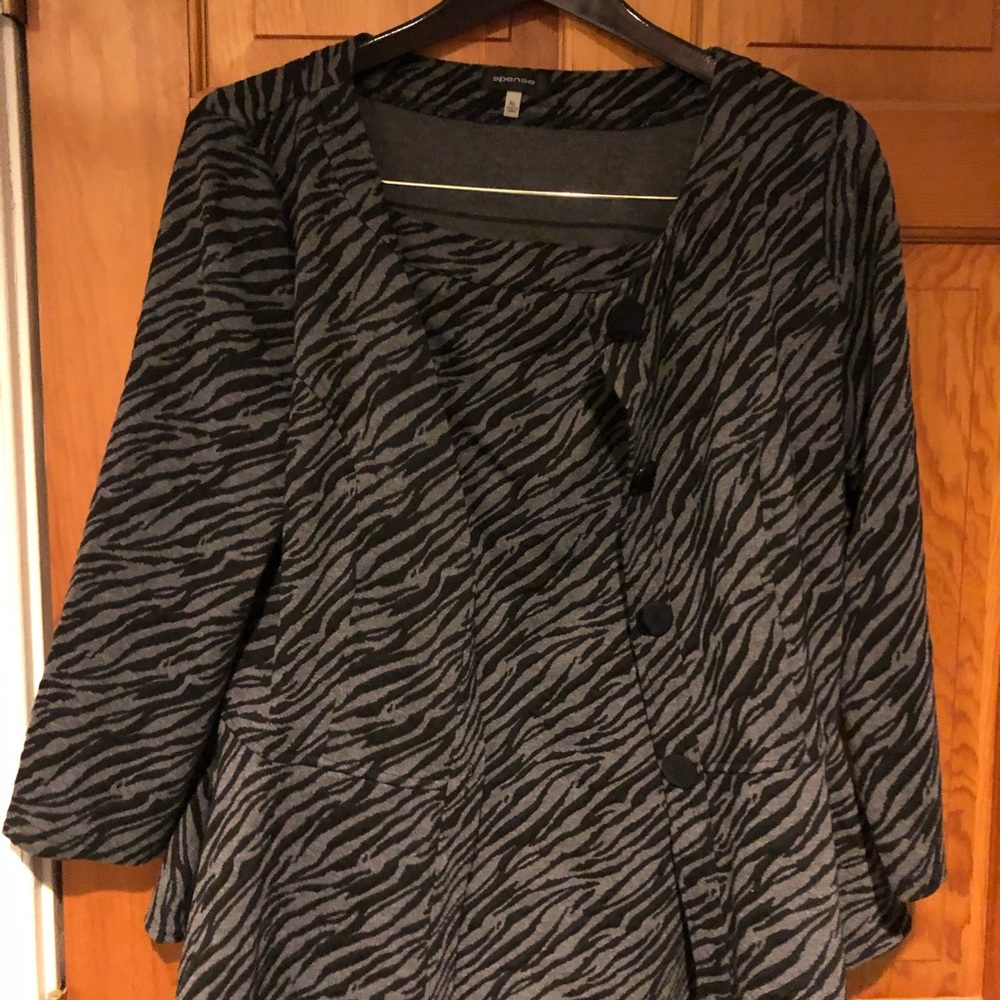 Suit, women’s, jacket and skirt, zebra print
